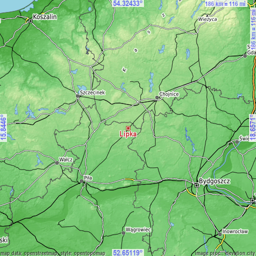 Topographic map of Lipka