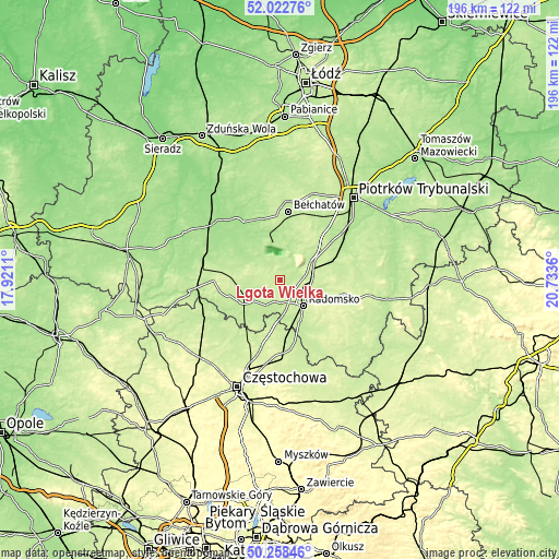 Topographic map of Lgota Wielka