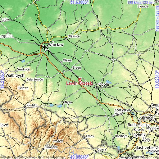 Topographic map of Lewin Brzeski