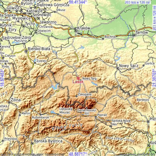 Topographic map of Lasek