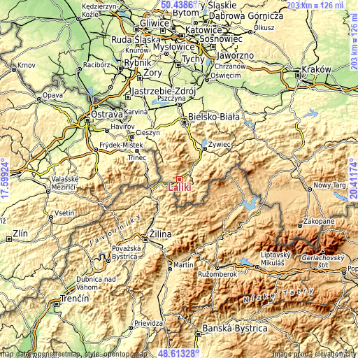 Topographic map of Laliki