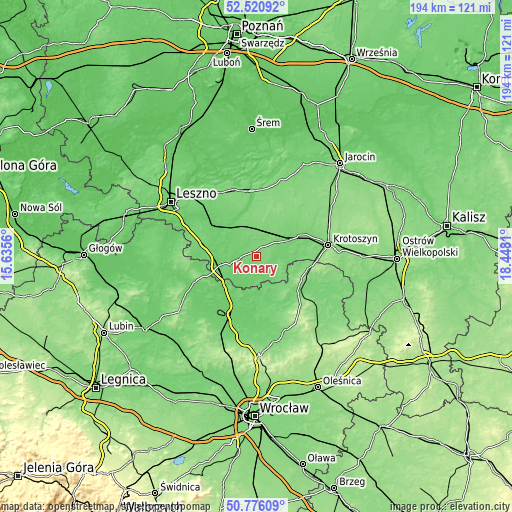 Topographic map of Konary