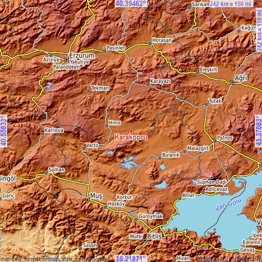 Topographic map of Karaköprü