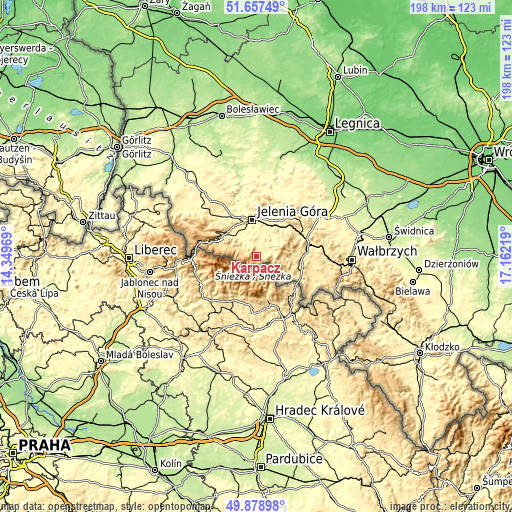 Topographic map of Karpacz