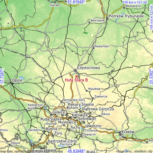 Topographic map of Huta Stara B