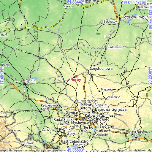 Topographic map of Herby