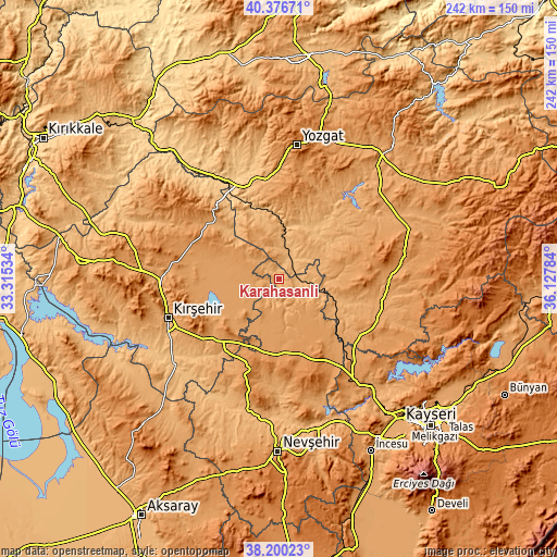 Topographic map of Karahasanlı