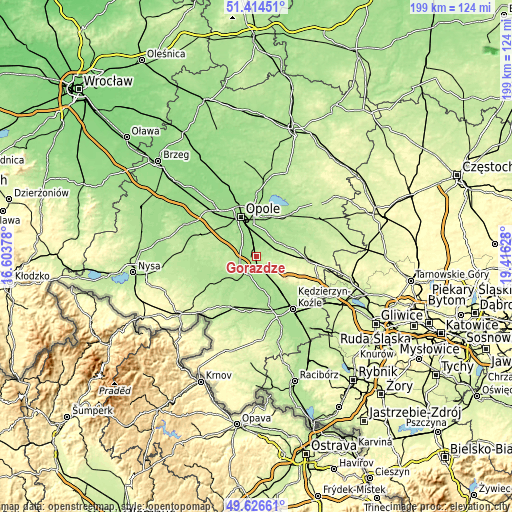 Topographic map of Górażdże