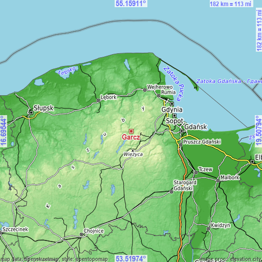 Topographic map of Garcz