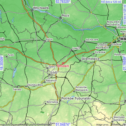 Topographic map of Dmosin