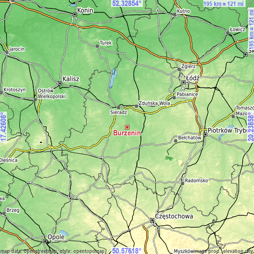 Topographic map of Burzenin