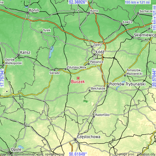 Topographic map of Buczek