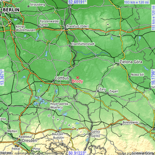 Topographic map of Brody