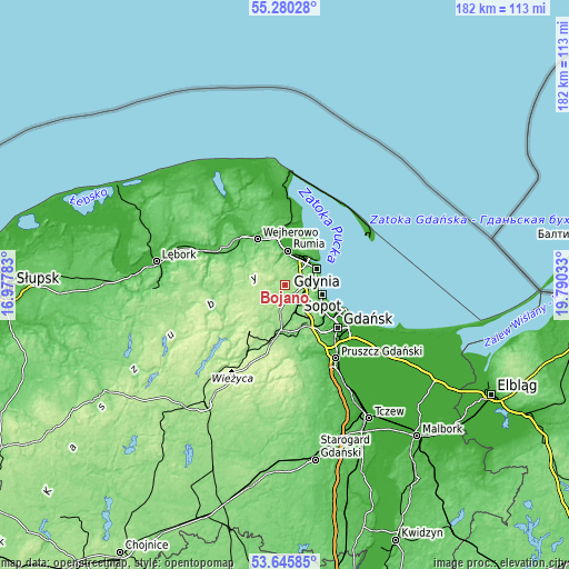 Topographic map of Bojano