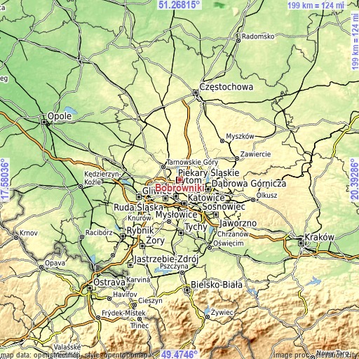 Topographic map of Bobrowniki