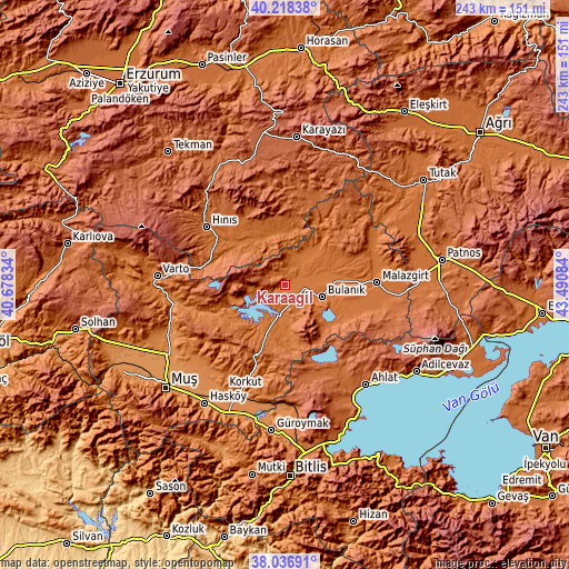 Topographic map of Karaağıl