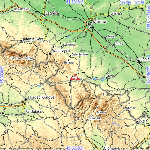 Topographic map of Bardo