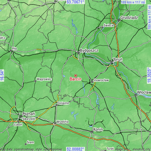 Topographic map of Barcin