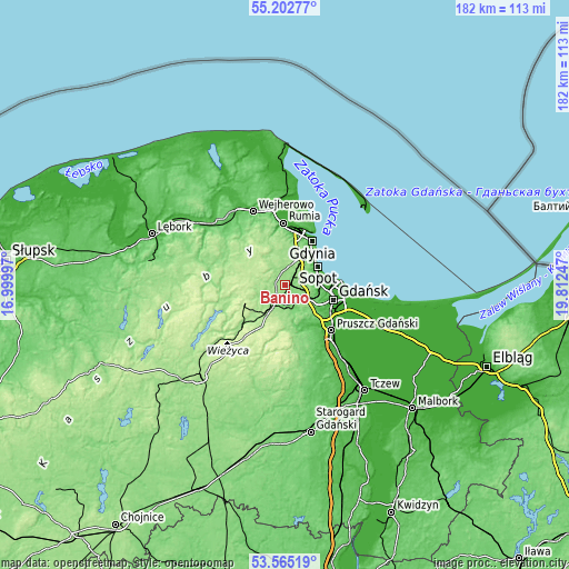 Topographic map of Banino