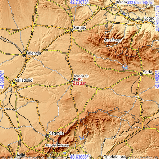 Topographic map of Zazuar