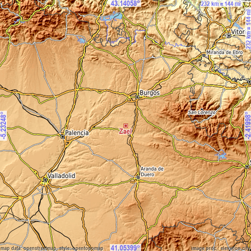 Topographic map of Zael