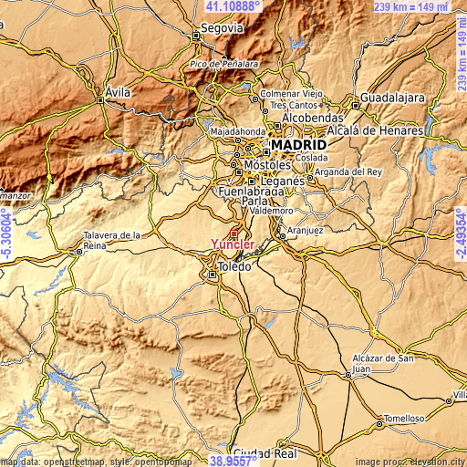 Topographic map of Yuncler