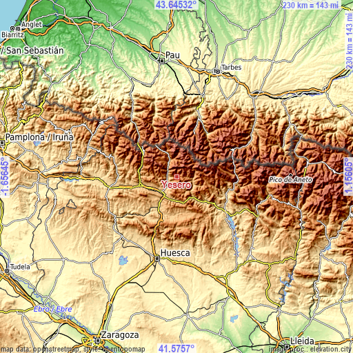 Topographic map of Yésero