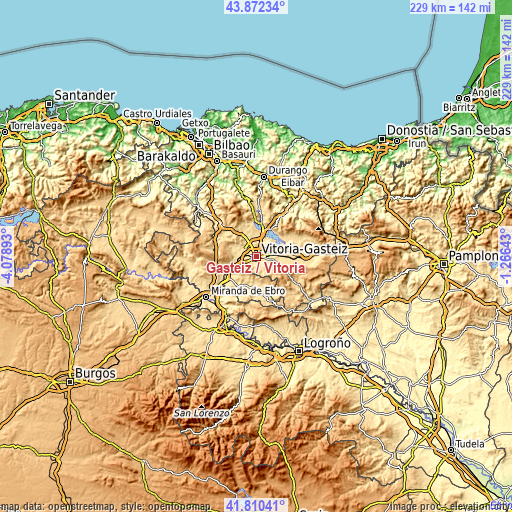Topographic map of Gasteiz / Vitoria