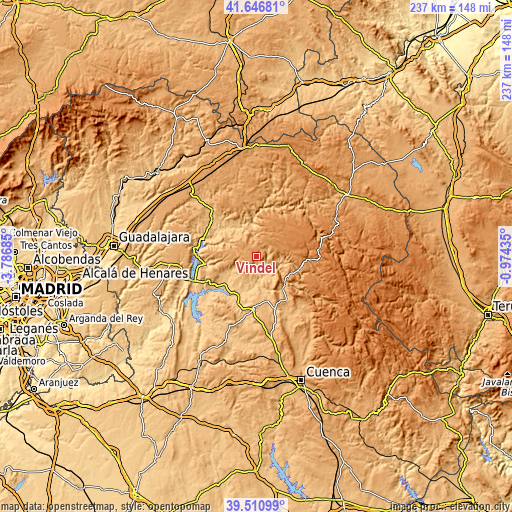 Topographic map of Vindel