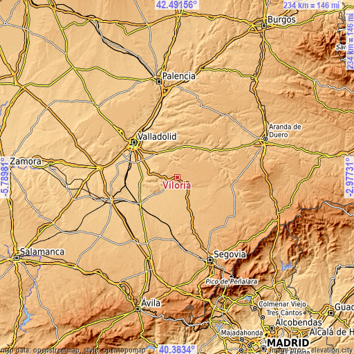 Topographic map of Viloria