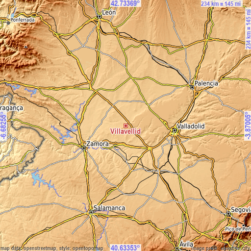 Topographic map of Villavellid