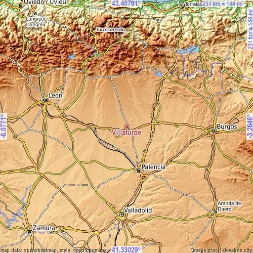 Topographic map of Villaturde