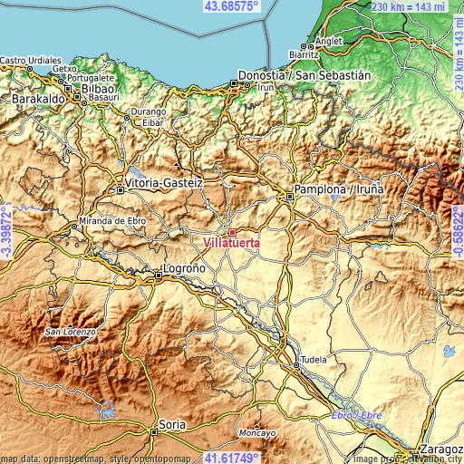 Topographic map of Villatuerta