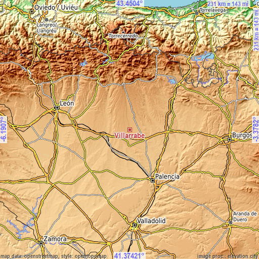 Topographic map of Villarrabé