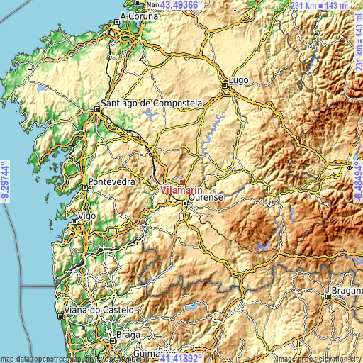 Topographic map of Vilamarín