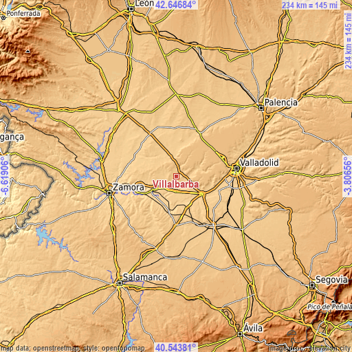 Topographic map of Villalbarba