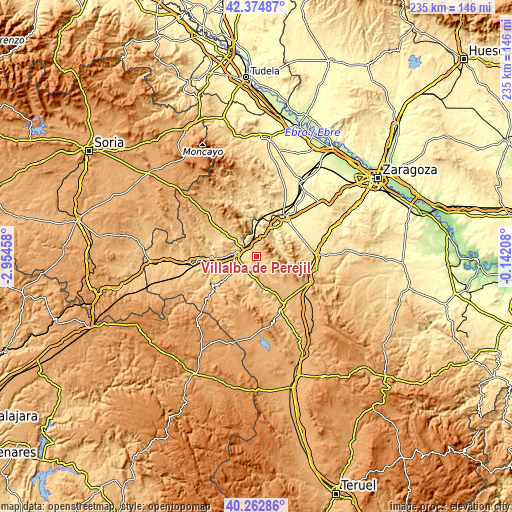 Topographic map of Villalba de Perejil