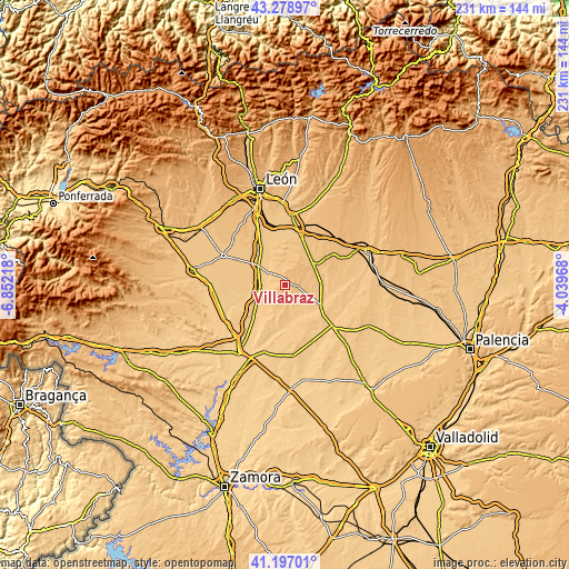 Topographic map of Villabraz