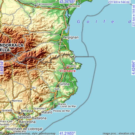 Topographic map of Vila-sacra