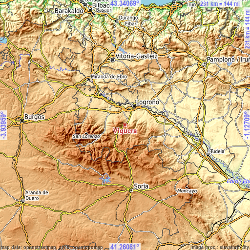 Topographic map of Viguera