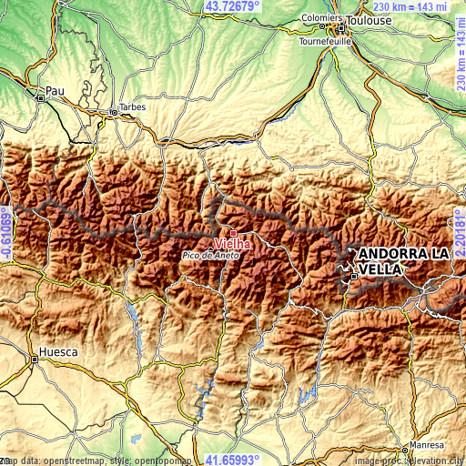 Topographic map of Vielha