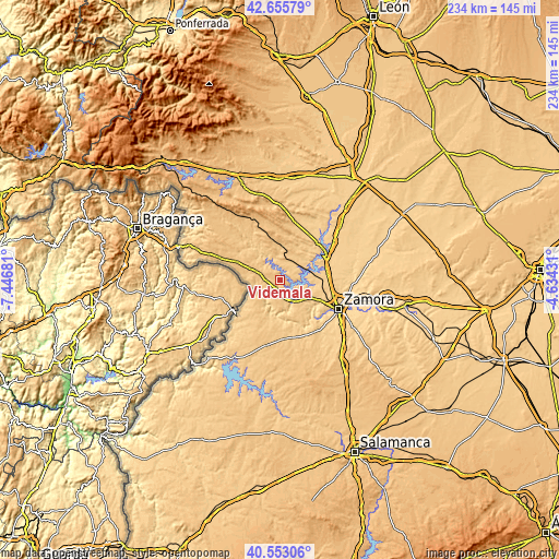 Topographic map of Videmala