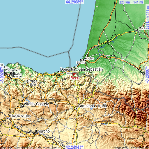 Topographic map of Bera