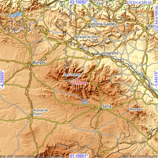 Topographic map of Ventrosa