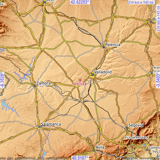 Topographic map of Velliza