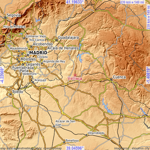 Topographic map of Vellisca