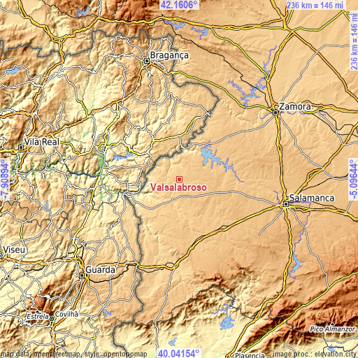 Topographic map of Valsalabroso