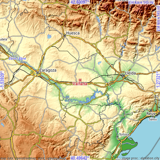 Topographic map of Valfarta