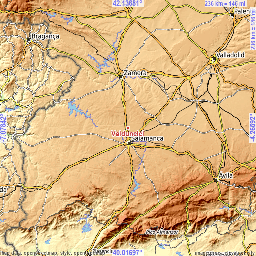Topographic map of Valdunciel