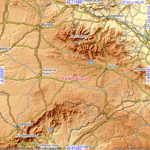 Topographic map of Valdemaluque